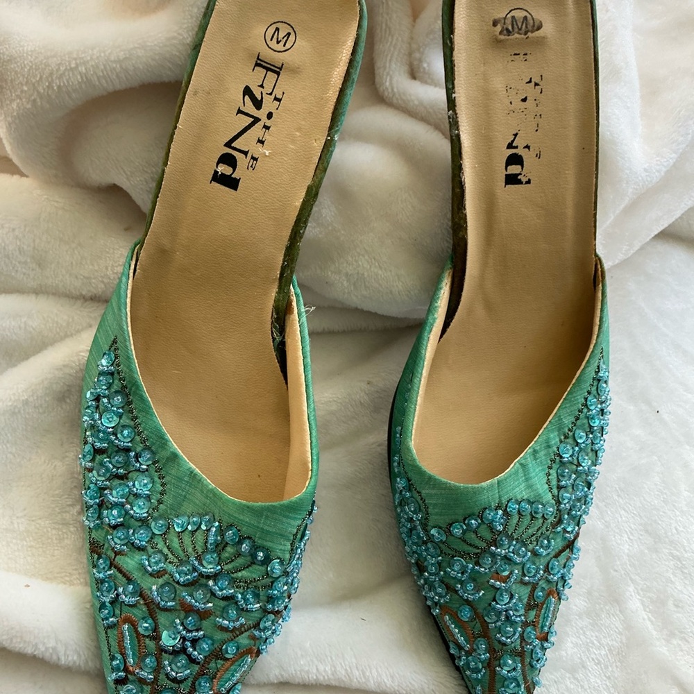 Sequined mules